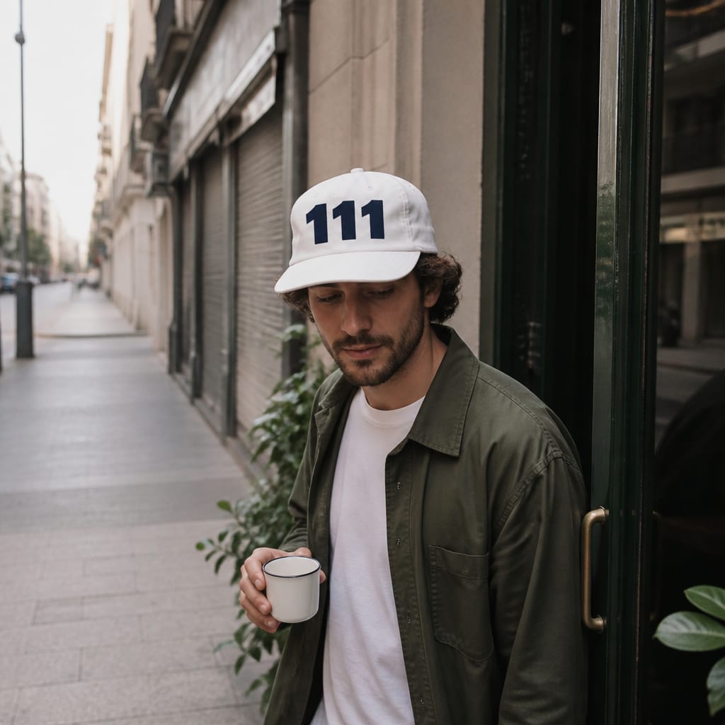 Angel Number 111 5 Panel Cap, lifestyle