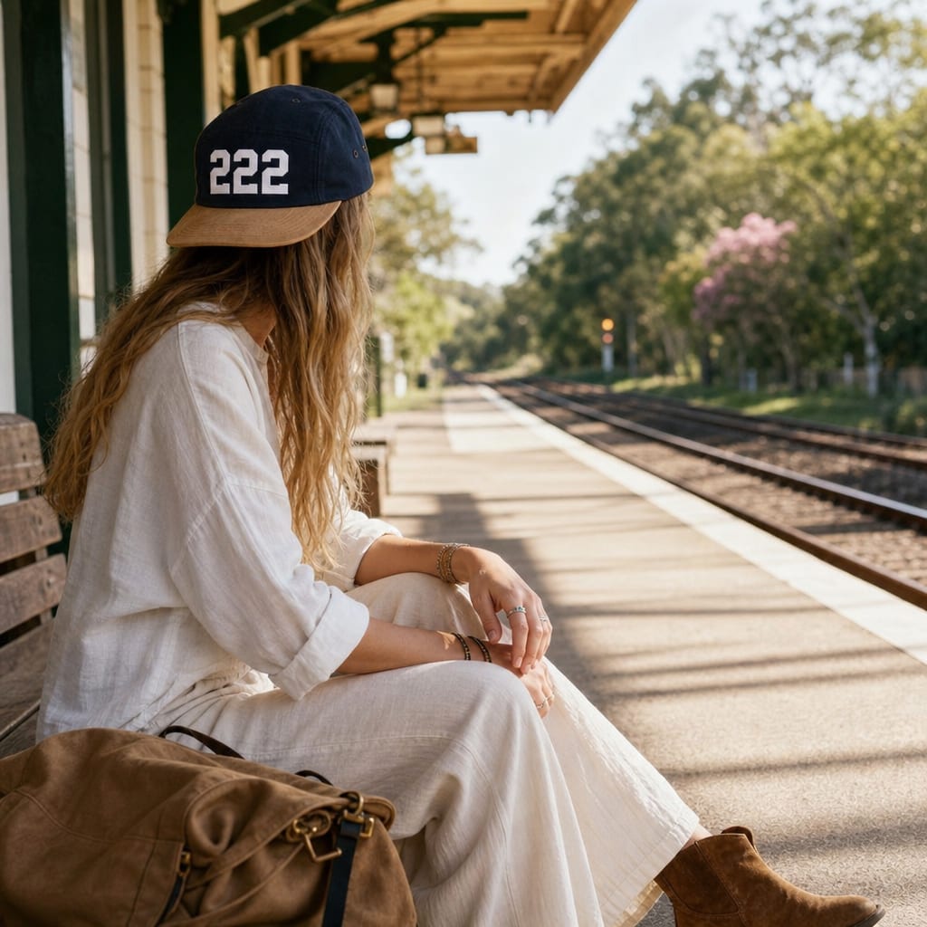 Angel Number 222 5 Panel Cap, lifestyle