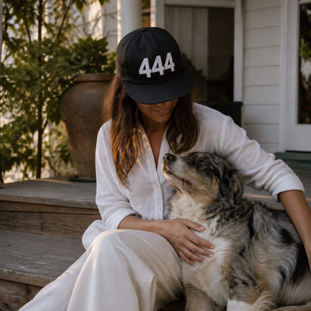 Angel Number 444 5 Panel Cap, lifestyle