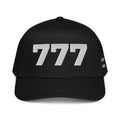 Angel Number 777 5 Panel Cap, Black, front