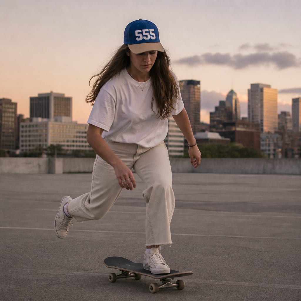 Angel Number 555 5 Panel Cap, lifestyle