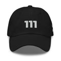 Angel Number 111 Dad Hat, Black, front
