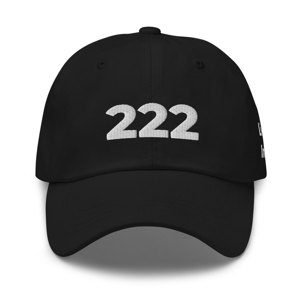 Angel Number 222 Dad Hat, Black, front
