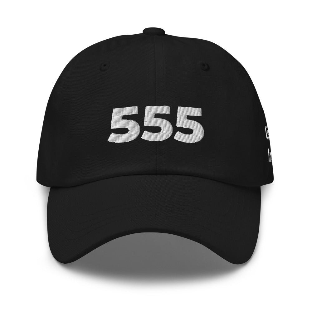 Angel Number 555 Dad Hat, Black, front