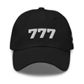 Angel Number 777 Dad Hat, Black, front