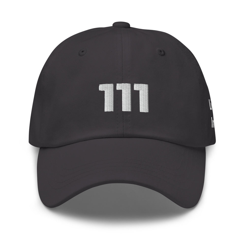 Angel Number 111 Dad Hat, Dark Grey, front