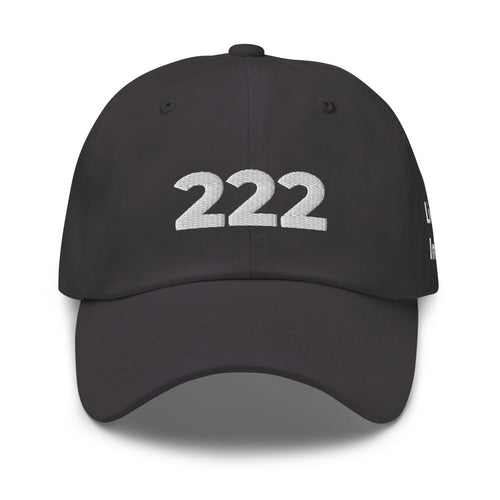 Angel Number 222 Dad Hat, Dark Grey, front