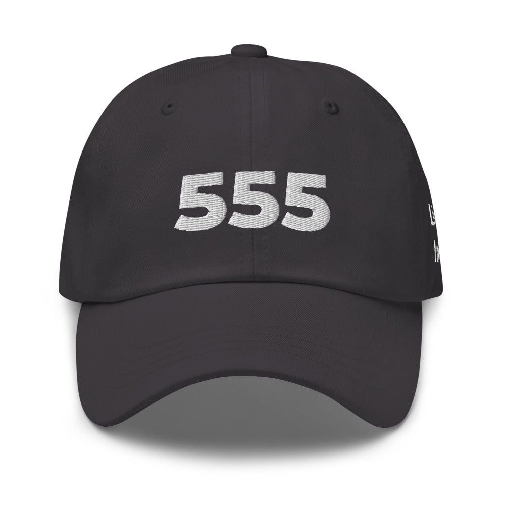 Angel Number 555 Dad Hat, Dark Grey, front