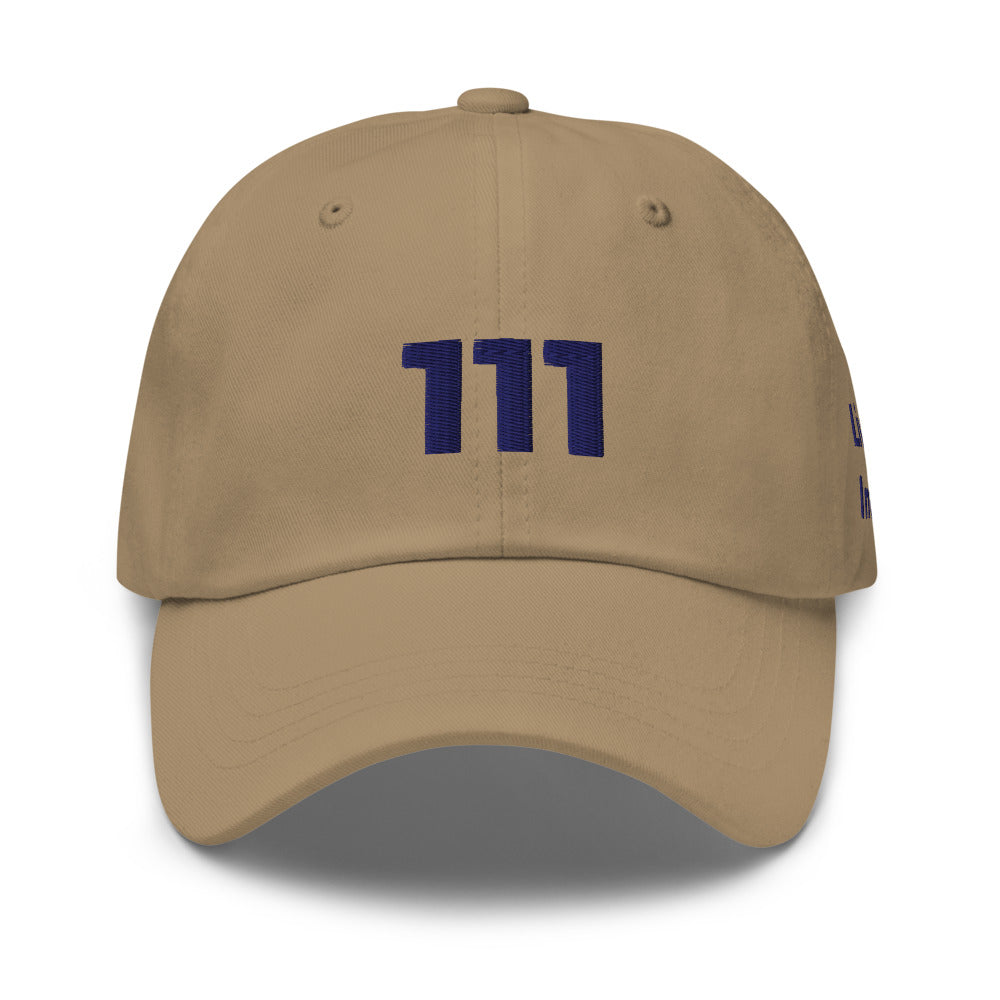 Angel Number 111 Dad Hat, Khaki, front