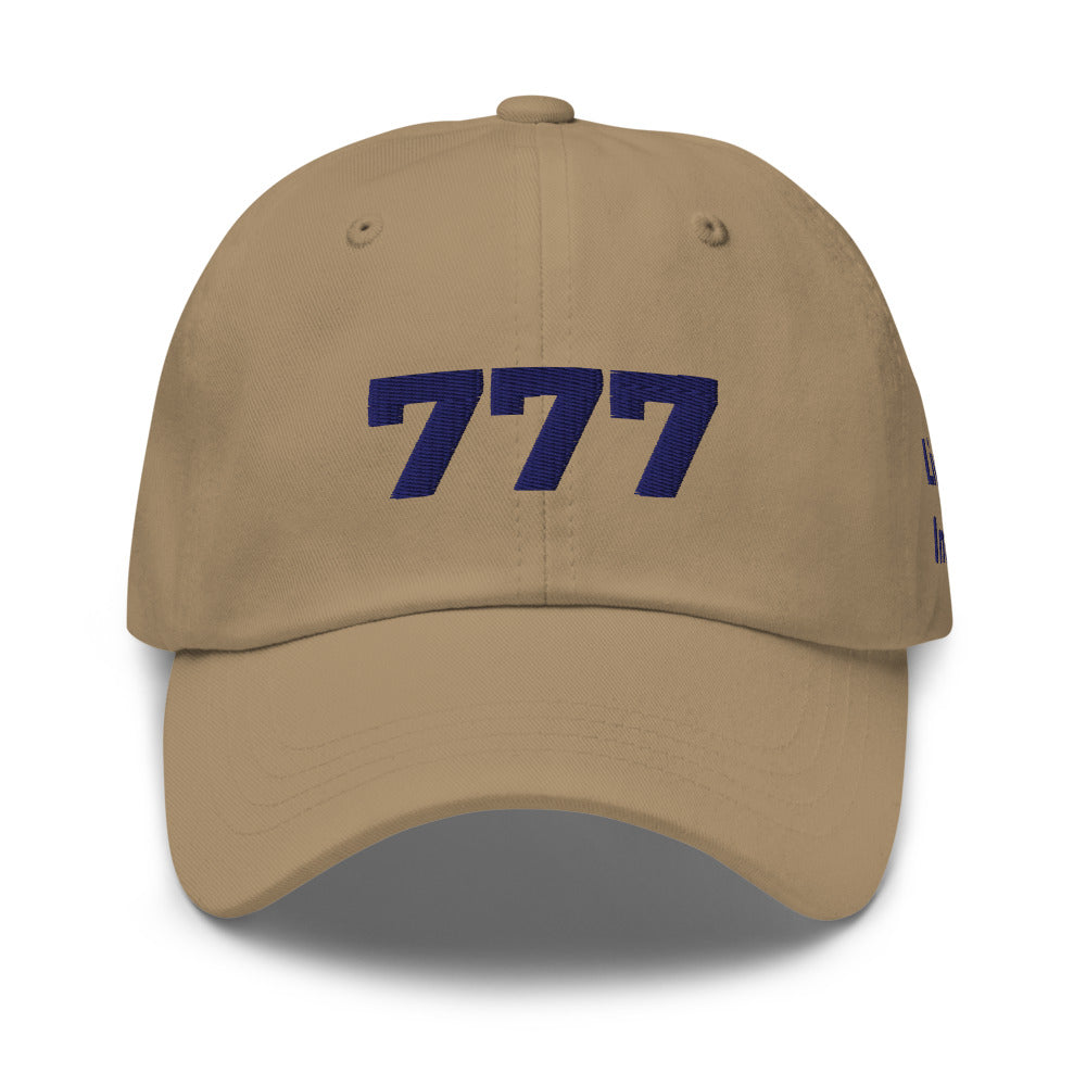Angel Number 777 Dad Hat, Khaki, front