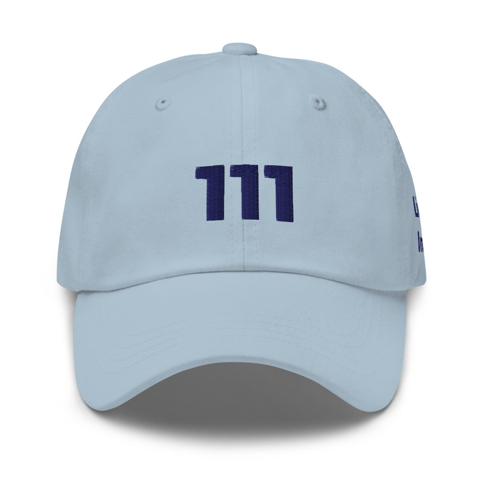 Angel Number 111 Dad Hat, Light Blue, front