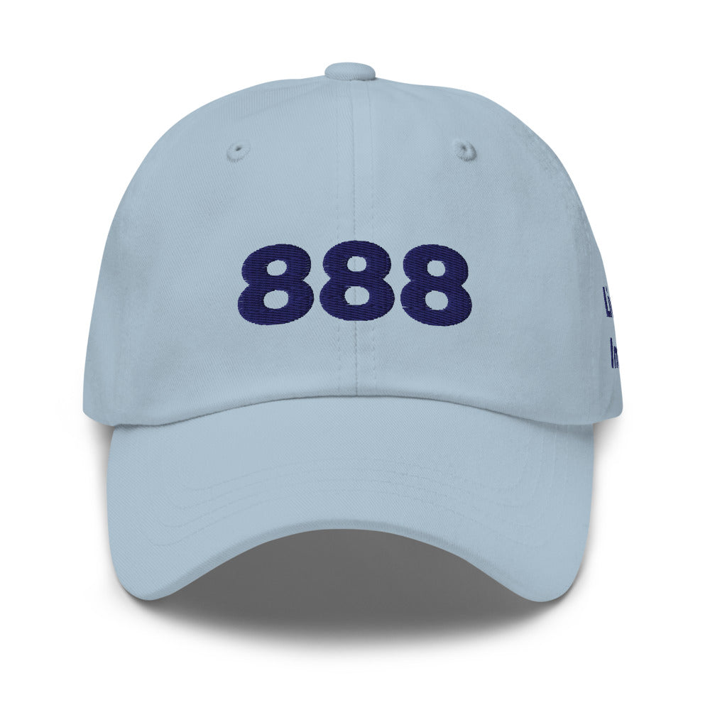 Angel Number 888 Dad Hat, Light Blue, front