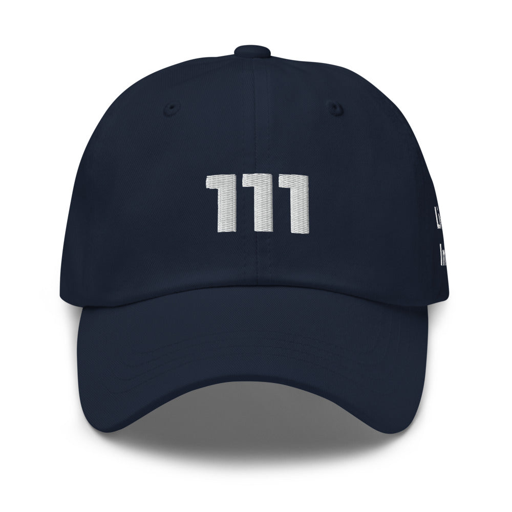 Angel Number 111 Dad Hat, Navy, front