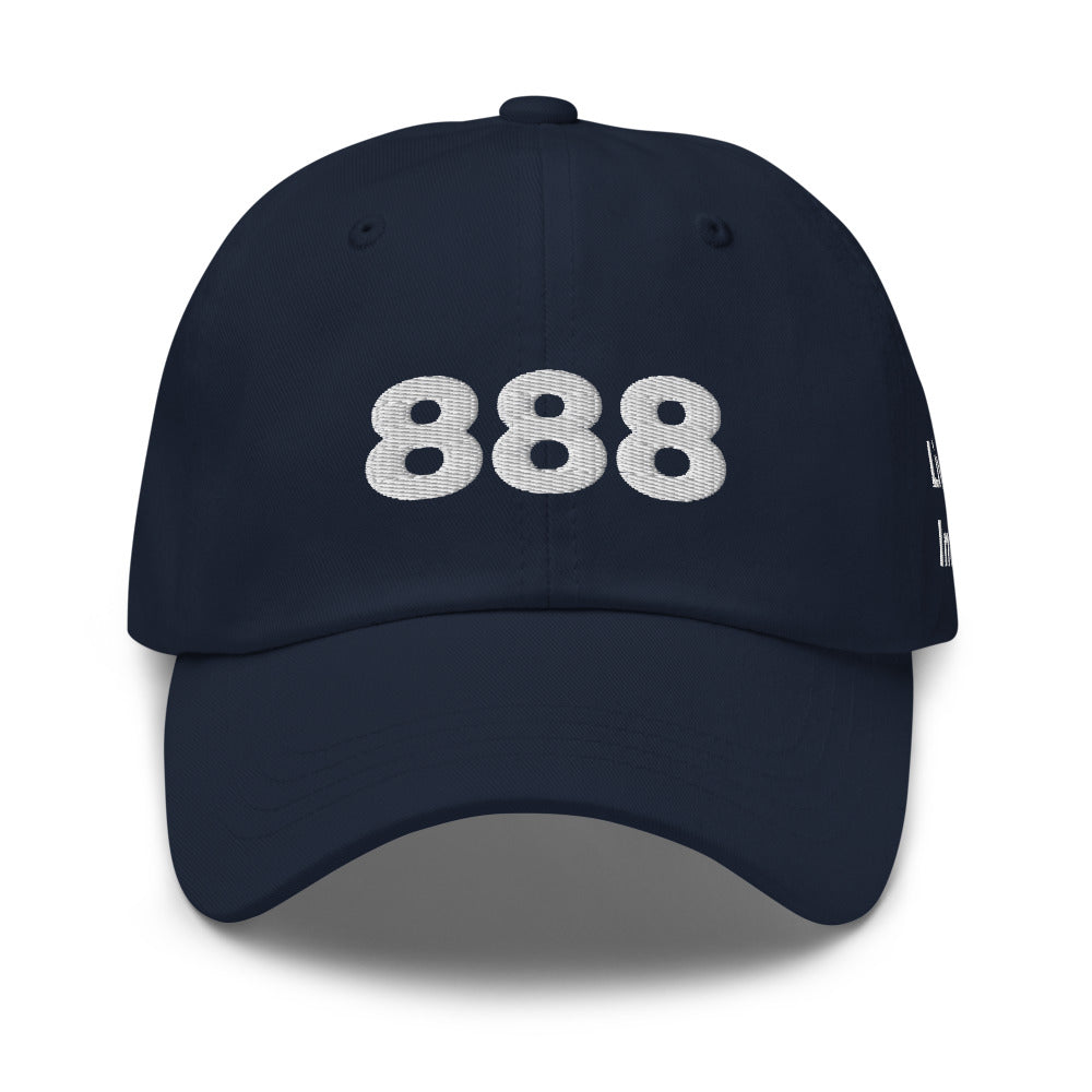 Angel Number 888 Dad Hat, Navy, front