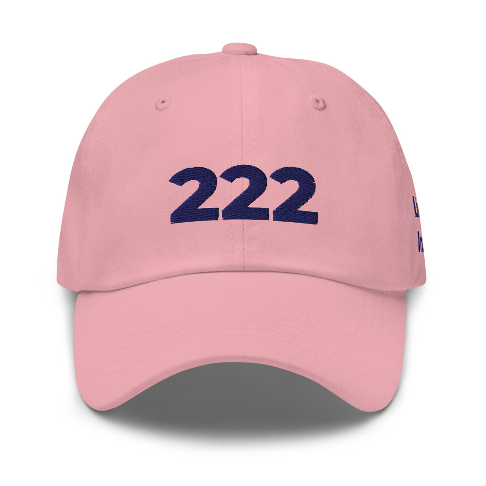 Angel Number 222 Dad Hat, Pink, front