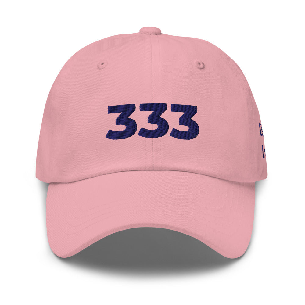 Angel Number 333 Dad Hat, Pink, front