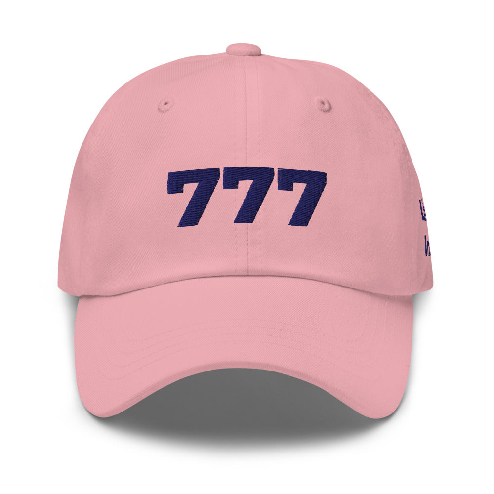 Angel Number 777 Dad Hat, Pink, front