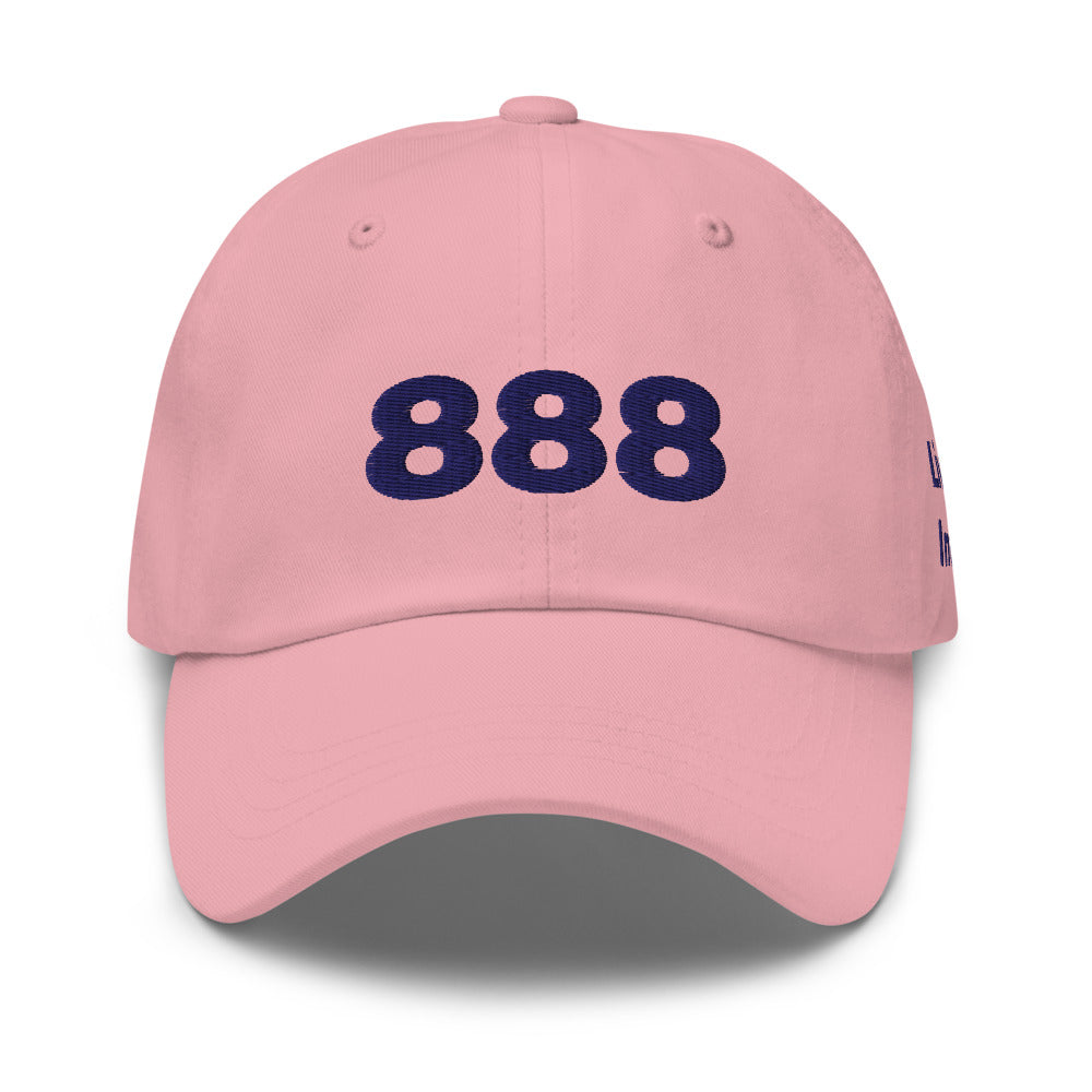 Angel Number 888 Dad Hat, Pink, front