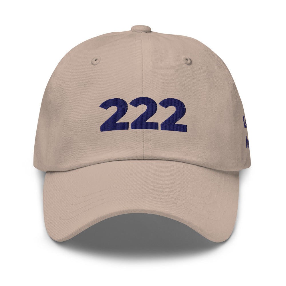 Angel Number 222 Dad Hat, Stone, front