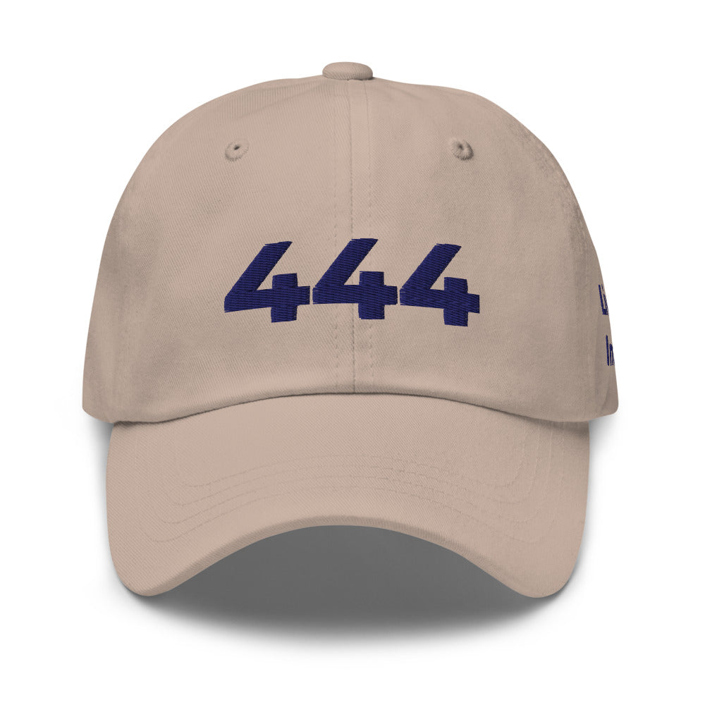 Angel Number 444 Dad Hat, Stone, front