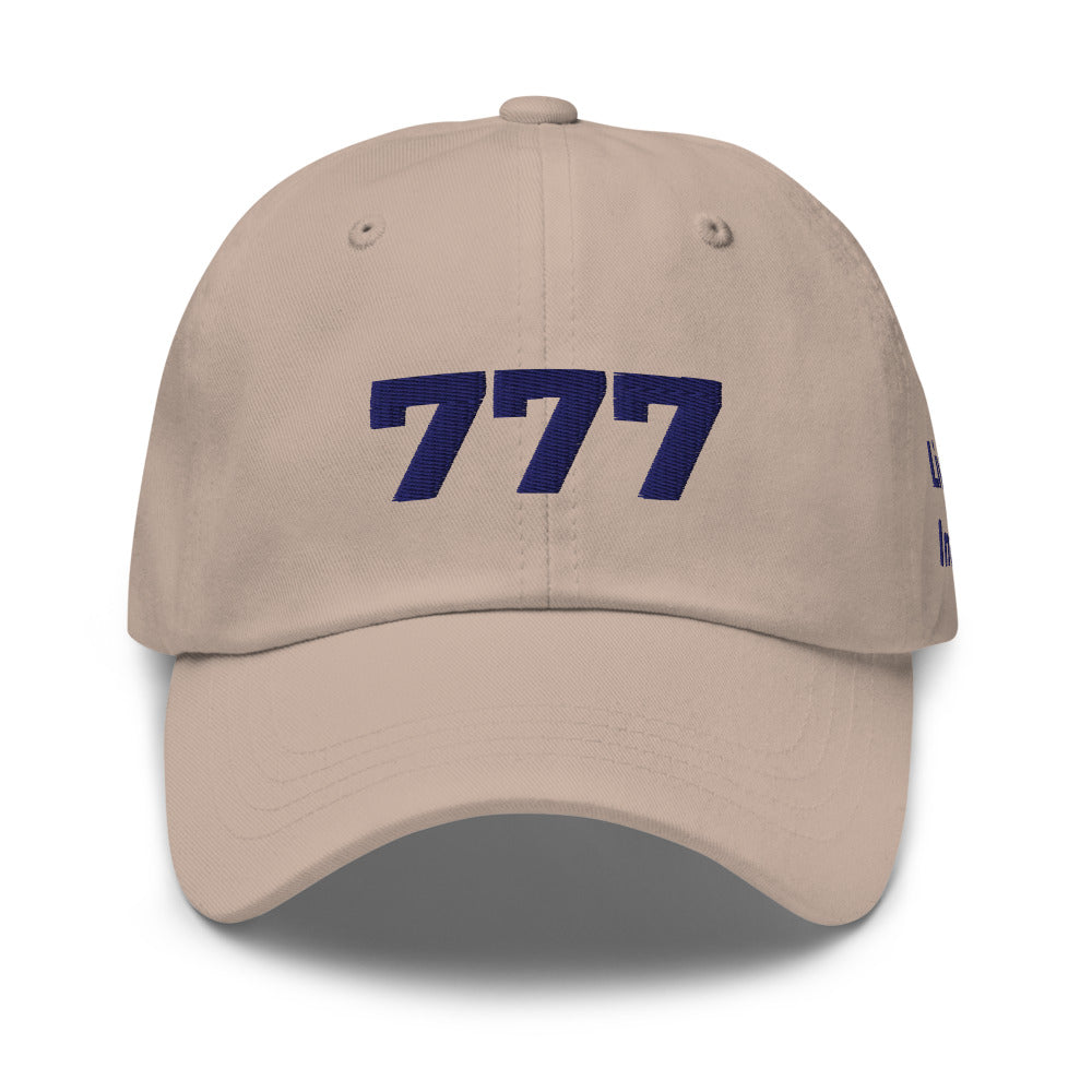 Angel Number 777 Dad Hat, Stone, front