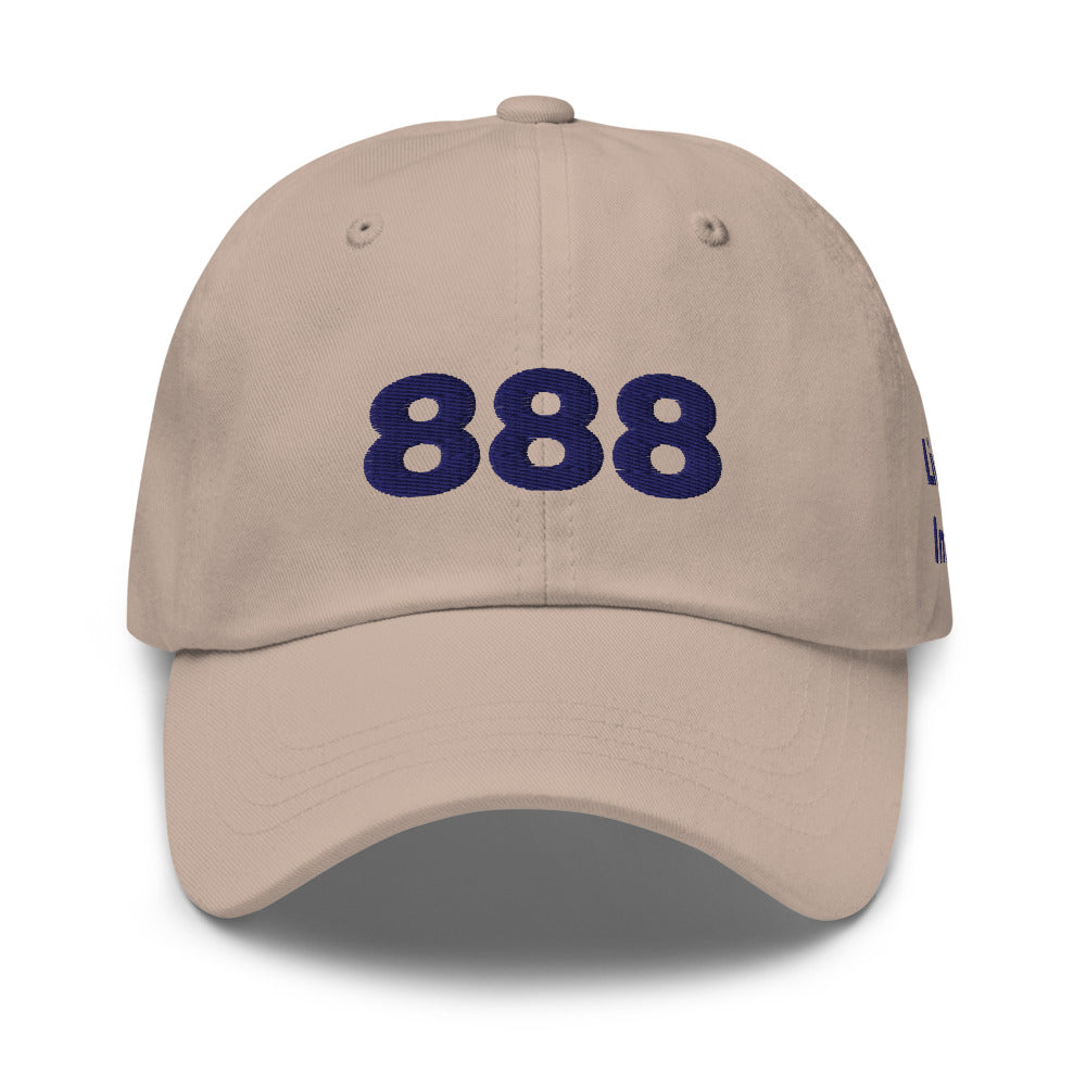Angel Number 888 Dad Hat, Stone, front