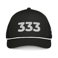 Angel Number 333 Classic Rope Cap, Black/White, front