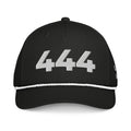 Angel Number 444 Classic Rope Cap, Black/White, front