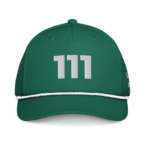 Angel Number 111 Classic Rope Cap, Kelly/White, front
