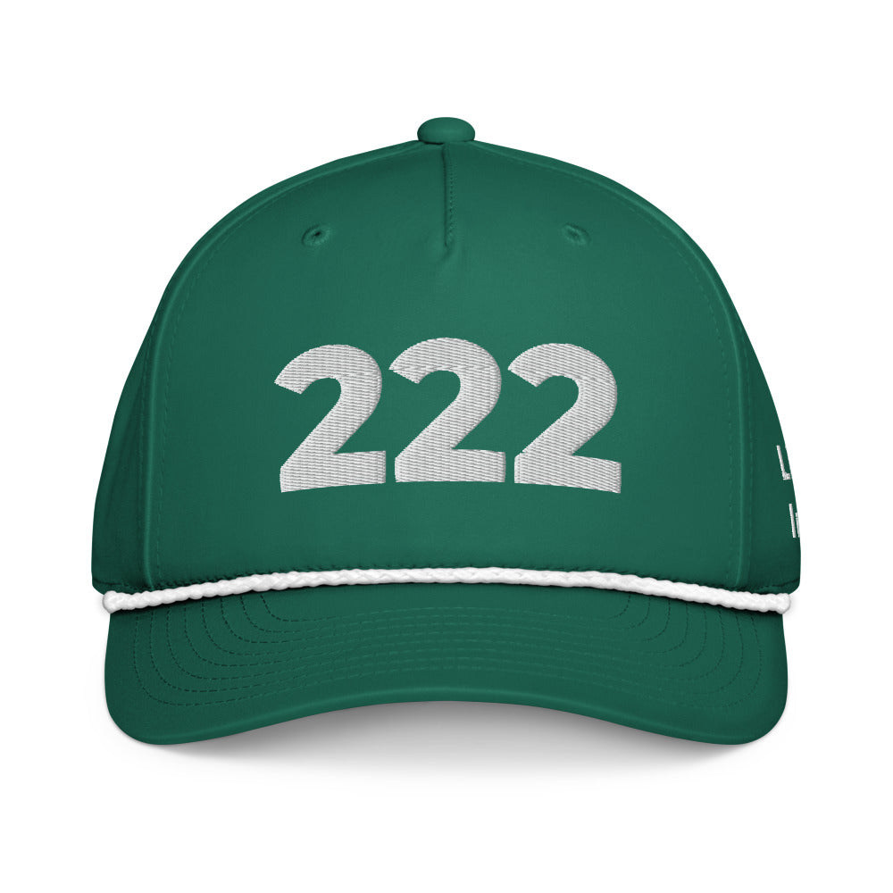 Angel Number 222 Classic Rope Cap, Kelly/White, front