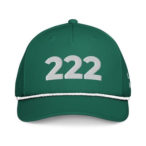 Angel Number 222 Classic Rope Cap, Kelly/White, front