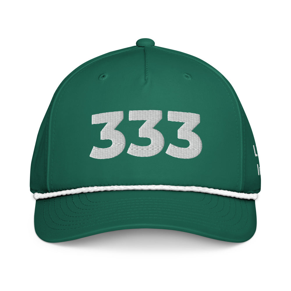 Angel Number 333 Classic Rope Cap, Kelly/White, front
