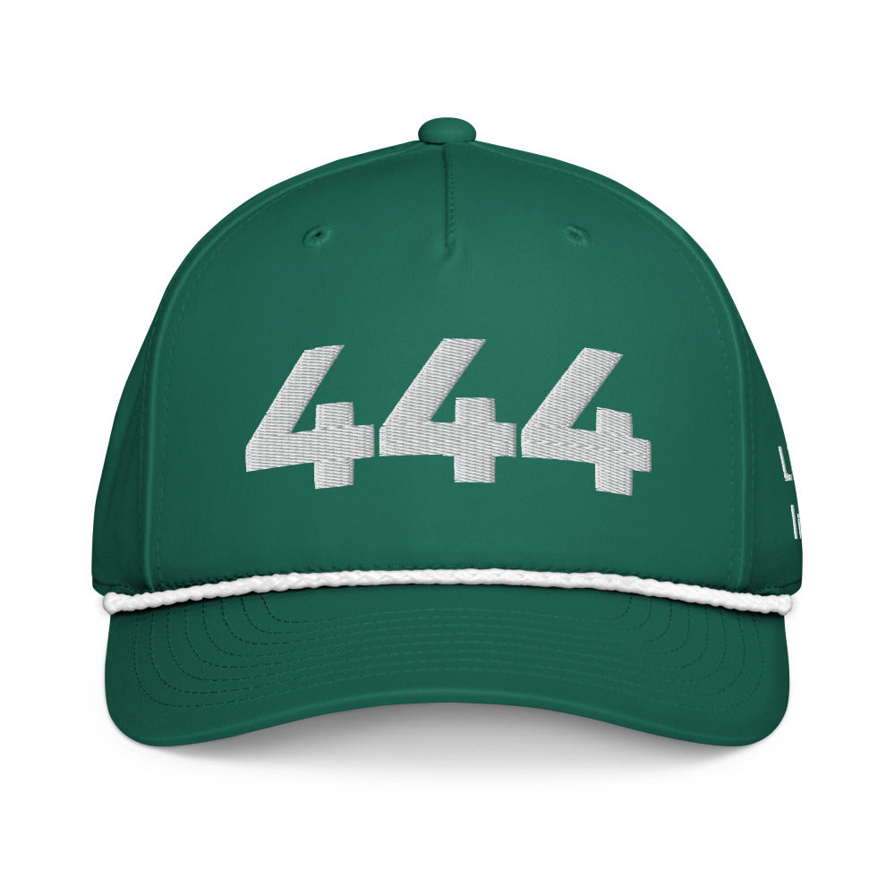 Angel Number 444 Classic Rope Cap, Kelly/White, front