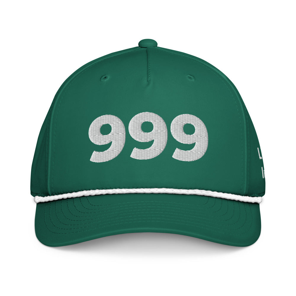 Angel Number 999 Classic Rope Cap, Kelly/White, front
