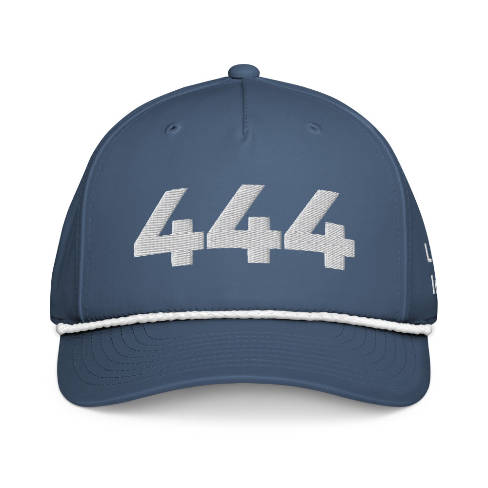 Angel Number 444 Classic Rope Cap, Light Blue/White, front
