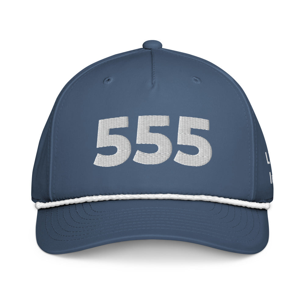 Angel Number 555 Classic Rope Cap, Light Blue/White, front