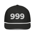 Angel Number 999 Golf Rope Cap, Black/White, front