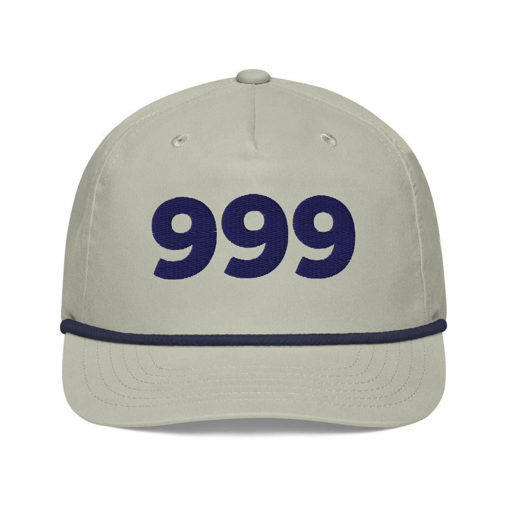Angel Number 999 Golf Rope Cap, Lt Gray/Navy, front